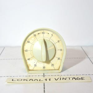 Niederländische Vintage Küchenuhr, Cremeweiß und Grün, 1950er Jahre