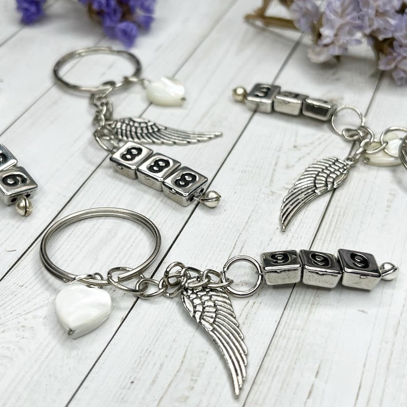 Angel Number Keychains - Etsy
