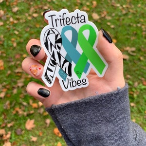 Trifecta vibes sticker, EDS, POTS, GP, chronic illness decoration , spoonie bumper sticker,