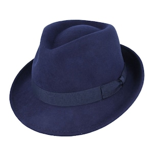 Elegant 100% Wool Trilby Hat Waterproof &Crushable Handmade With Grosgrain Band