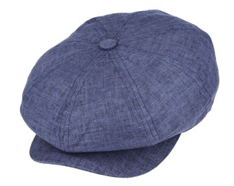 Gorra de vendedor de periódicos estilo Peaky Blinders de lino de verano de 8 paneles