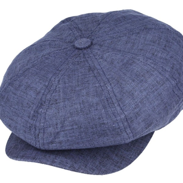 Summer Linen 8 Panel Peaky Blinders Style Newsboy Cap Hat