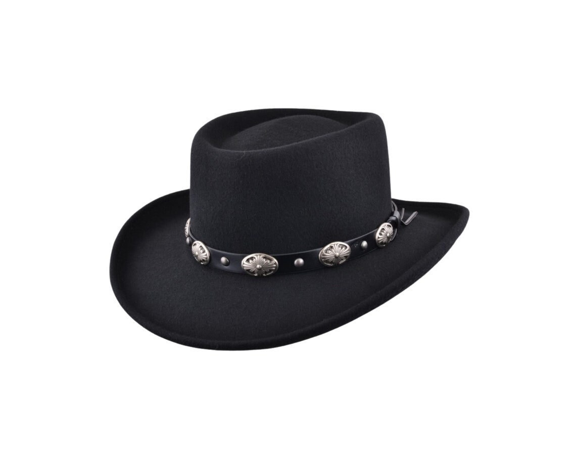 Gambler Cowboy Hat Black Wool Felt 