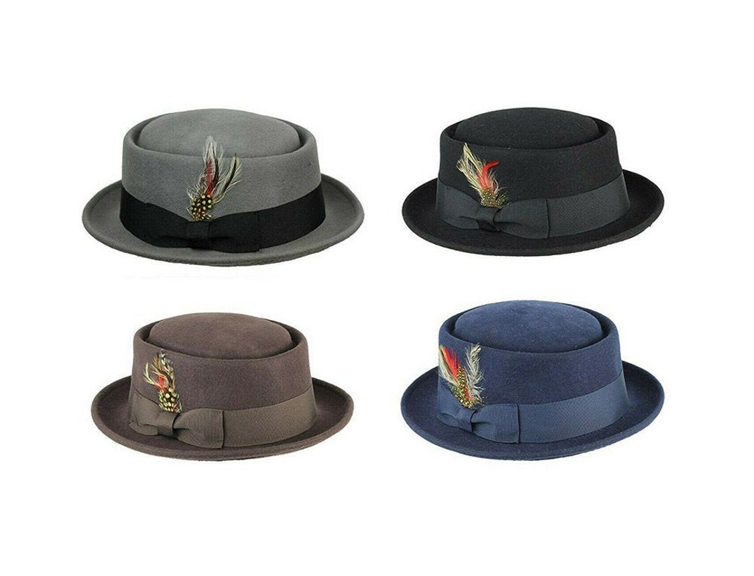 Cappello In Feltro Invernale Dasmarca Pork Pie - Crushable, Packable, Bordo 4cm, Corona 8cm