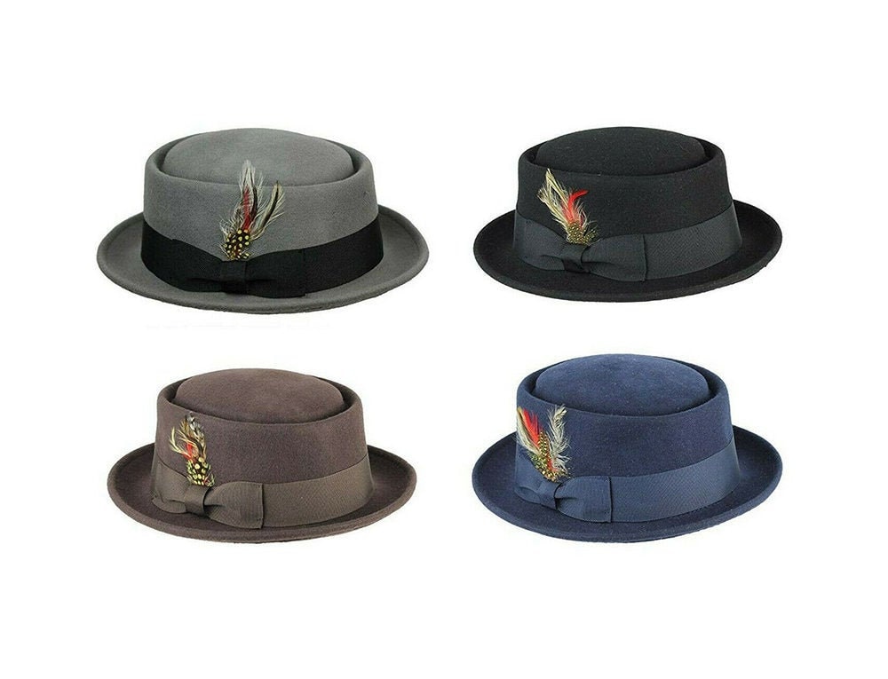 Crushable Wool Felt Pork Pie Hat 