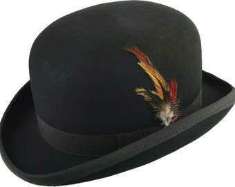 Hard Felt Bowler Hat 100% Wool Bowler Hat PVC Lining