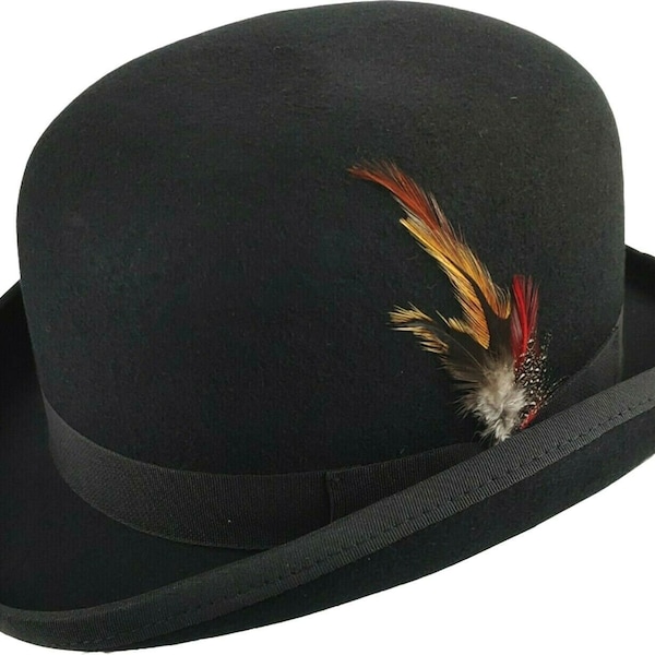 Hard Felt Bowler Hat 100% Wool Bowler Hat PVC Lining