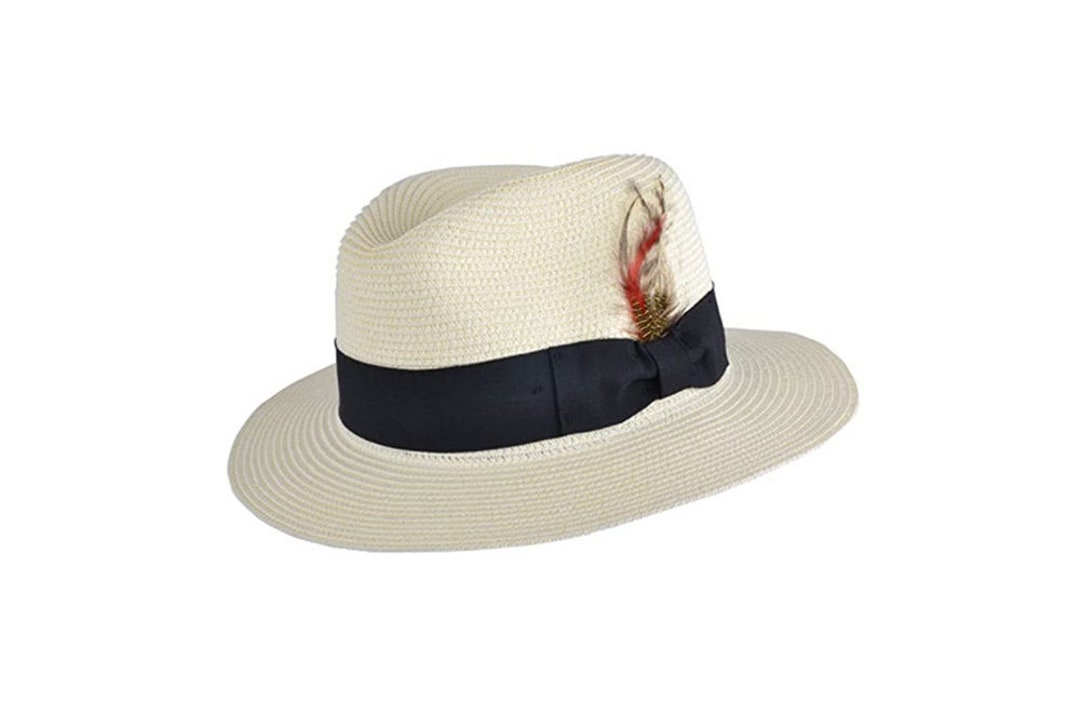 Summer Straw Fedora Beach Sun Hat 100% Paper Straw Crushable