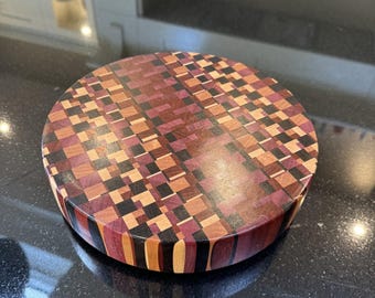 Chaotic End Grain Cutting Chopping Board Round