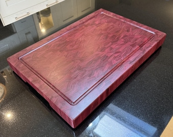 Purple Heart End Grain Cutting Chopping Board Large