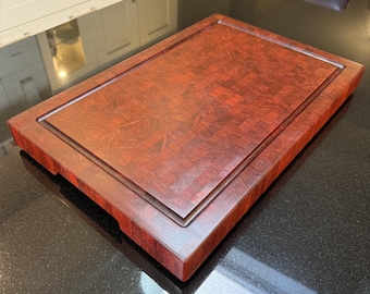 African Padauk End Grain Cutting Chopping Board Large