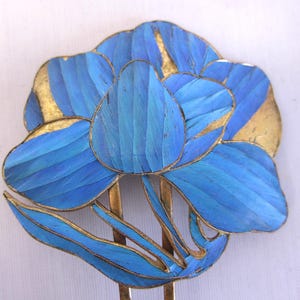 Antique Chinese Kingfisher Feather Hair Pin