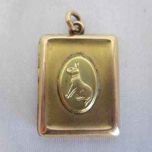 Gold Filled Vintage Dog Locket Pendant