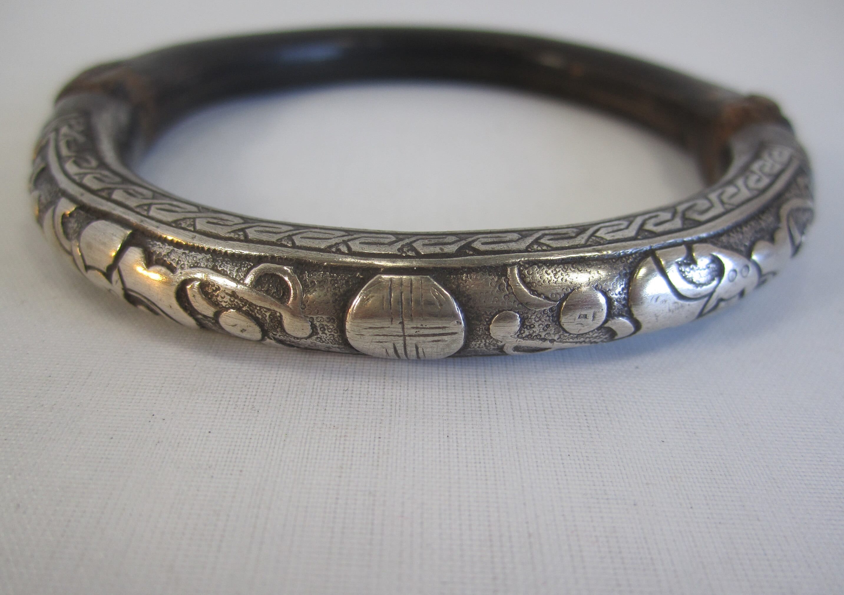 Vintage Sterling Bamboo Bangle - Etsy