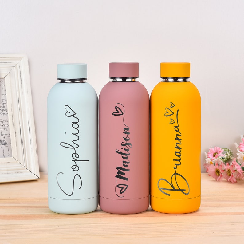 Gravierte Flasche, Wasserflasche, Brautjungfer Vorschlag, personalisiertes Geschenk, personalisierte Flasche, kundenspezifische Flasche, personalisierter Becher, Brautjungfer Geschenk Bild 2