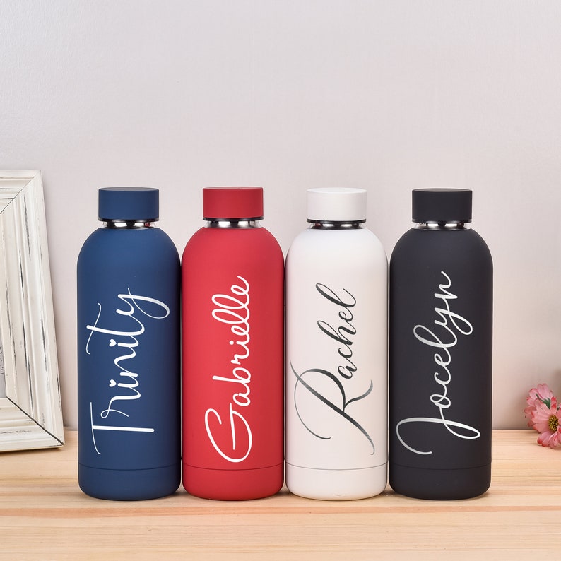 Gravierte Flasche, Wasserflasche, Brautjungfer Vorschlag, personalisiertes Geschenk, personalisierte Flasche, kundenspezifische Flasche, personalisierter Becher, Brautjungfer Geschenk Bild 7