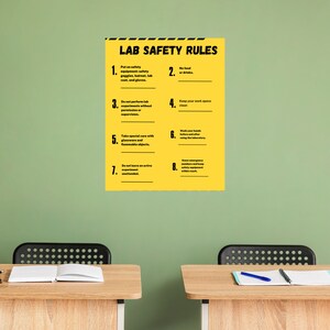 Cartel de seguridad de laboratorio, cartel de laboratorio de química, cartel de seguridad en el aula, impresión de laboratorio, cartel Montessori, cartel de educación en el hogar, DESCARGA DIGITAL,