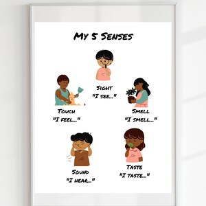 My 5 Senses Poster,Educational Print, Printable Wall Art, Montessori, Homeschool Decor, Classroom Decor, DIGITAL DOWNLOAD