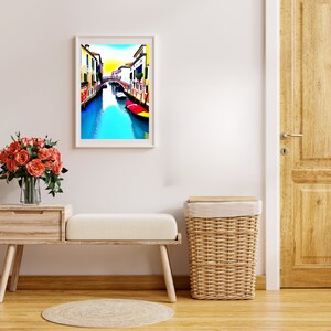 Watercolor Venice Canal Painting, Printable Wall Art, Home Decor, Venice, Italy Painting, DIGITAL DOWNLOAD