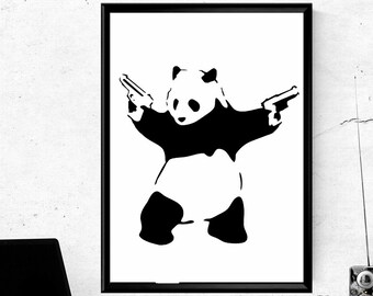 Banksy panda autocollant mural autocollant mur art banksy graffiti tournage panda autocollant
