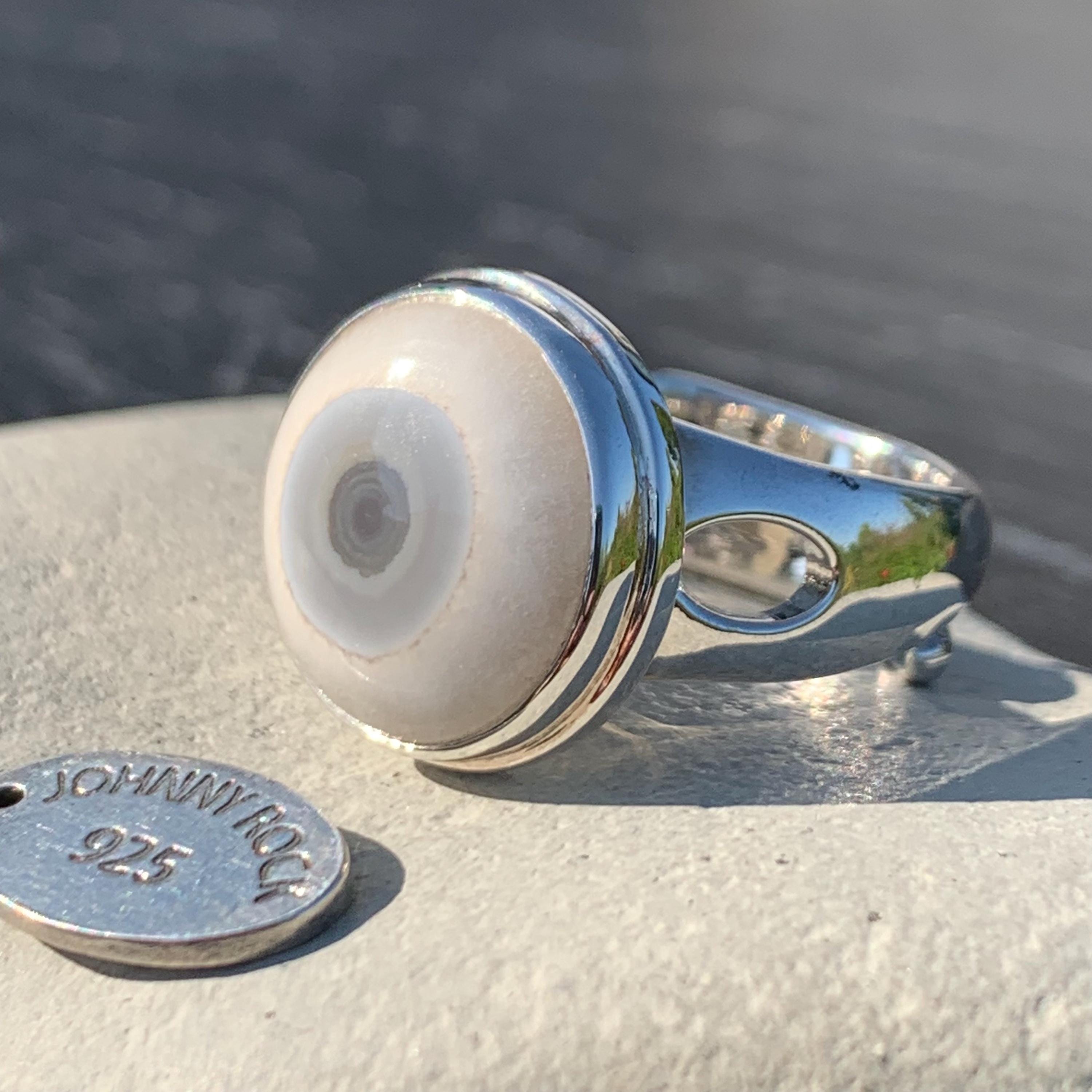 ソーラークォーツリング、サイクロプスアゲートリング、宝石アイボール