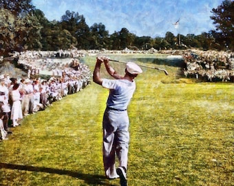 Ben Hogan US Open 1950 Merion peinture à l&#39;huile PGA Golf 1vMC1 8 x 10-40 x 50 Impression d&#39;art CHOIX