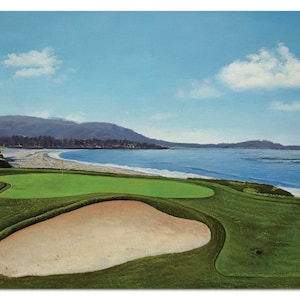 Pebble Beach Golf Links 9th Golf Club Hole 9 Course AT&T Pro-Am PGA Canvas Prints Oil Painting Art Print Decor 10RiOil Pebblebeach Pro Am