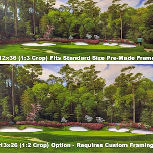 Augusta National Golf Club Hole 13 Azalea Masters Oil Painting PGA Golf Ri2pn 12x36-40x120in Art Print Panorama Canvas Prints, Wall Art