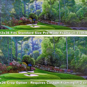 Augusta National Golf Club Hole 12 Golden Bell Masters Amen Corner PGA Golf 3000 Panorama Oil Painting Art Print canvas prints, wall art
