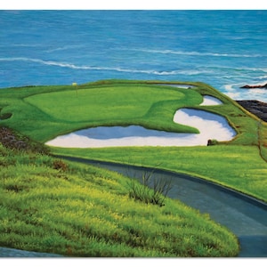 Pebble Beach Golf Links 7th Golf Club Hole 7 Course AT&T Pro-Am PGA 8x10-40x60" Oil Painting Art Print Pebblebeach Pro Am 7ri2 Canvas Prints