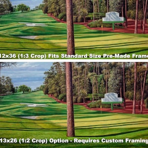 Augusta National Golf Club Hole 10 Camellia oil painting Art Print PGA Golf Ri2 12x36-40x120in Panorama the masters of augusta canvas prints