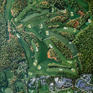 Augusta National Golf Course 18 Holes Amen Corner White Dogwood Golden Bell Azalea Masters Amen Corner oil painting PGA Golf 2570 Art Print