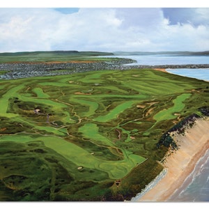 Royal Portrush GC Ireland The Open Championship British Open Port Rush Golf Club Canvas Prints Aerial Oil Painting Art Print thebritishopen