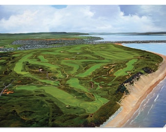 Royal Portrush GC Ireland The Open Championship British Open Port Rush Golf Club Canvas Prints Aerial Oil Painting Art Print thebritishopen