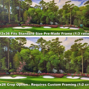 Augusta National Golf Club Hole 13 Azalea Masters Amen Corner PGA Golf 3000 Panorama Oil Painting Art Print Canvas Prints, Wall Art Decor