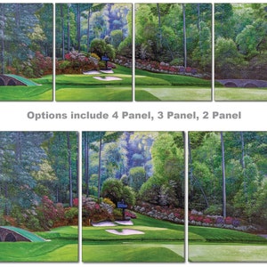 Augusta National Golf Club Split Canvas Frames Hole 12 Golden Bell Masters Amen Corner PGA Golf 3000 Panorama Art Print CHOICES