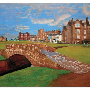 Swilcan Bridge St Andrews Links Open Championship British St Andrews Golf Course Scotland Royal & Ancient Art Print Swilken Canvas Prints 04