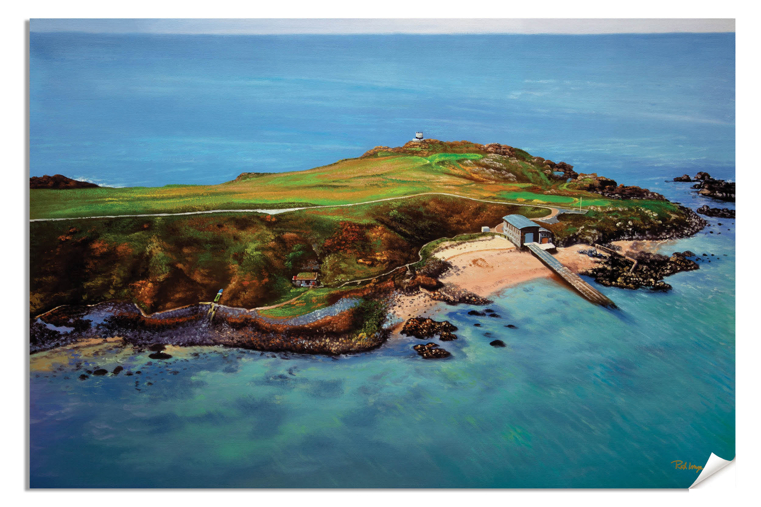 Nefyn and District Golf Club Hole Course Wales Clwb Golff The Point old front nine Oil Painting Art Print Nefyn & District Canvas Prints