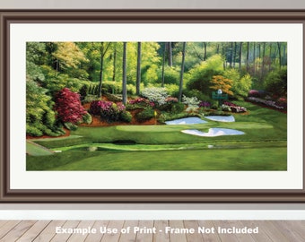 Augusta National Golf Club 12 Golden Bell Masters Amen Corner oil painting PGA Golf 2550Pn 13x26-40x80in Art Print Panorama Worldwide