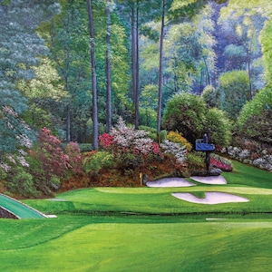 Augusta National Golf Club Amen Corner Hole 12 Golden Bell oil painting Masters PGA Golf 2570 8x10-48x36 Art Print canvas prints, wall art