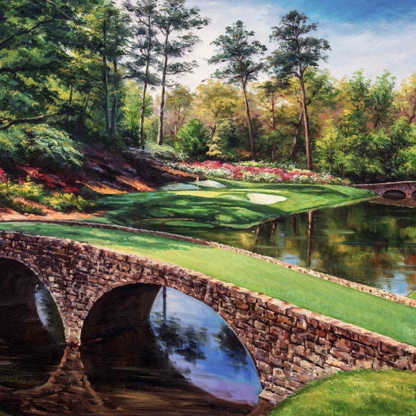 Augusta National Golf Club Hole 12 Golden Bell Amen Corner oil painting Masters PGA Golf 2580 8x10-40x60in Art Print CHOICES Worldwide