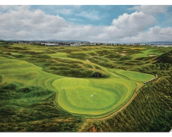 Royal Portrush GC Ireland The Open Championship British Open Port Rush Golf Club Canvas Prints Aerial Oil Painting Art Print thebritishopen