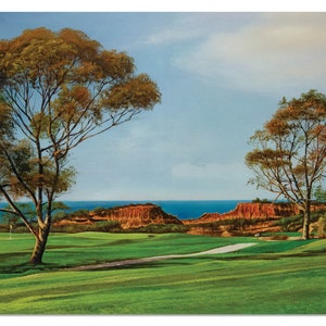 Torrey Pines Golf Course Oil Painting Art Print Club Hole Links Golfing Farmers Open Golf US Open Quality Giclee Printing Canvas Prints 3