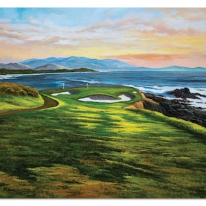 Pebble Beach Golf Links 7th Golf Club Hole 7 Course Pebblebeach Pro Am AT&T Pro-Am PGA 8x10-40x60" Oil Painting Art Print 7ri1 Canvas Prints