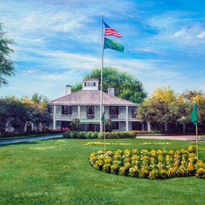 Augusta National Golf Course Clubhouse Club House Oil Painting Art Print Masters PGA 2550 8x10-40x60in Canvas Prints Wall Art Decor