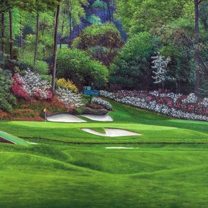 Augusta National Golf Club Hole 12 Golden Bell Masters Amen Corner oil painting PGA Golf 2560 8x10-40x60in Art Print canvas prints, wall art