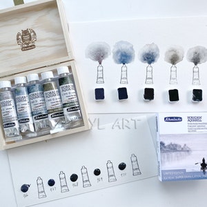 FOREST Schmincke Horadam Super Granulating Watercolor Paints, Sample Set in  Metal Tin With Magnets, Limited Edition Colors, Artist Gift 