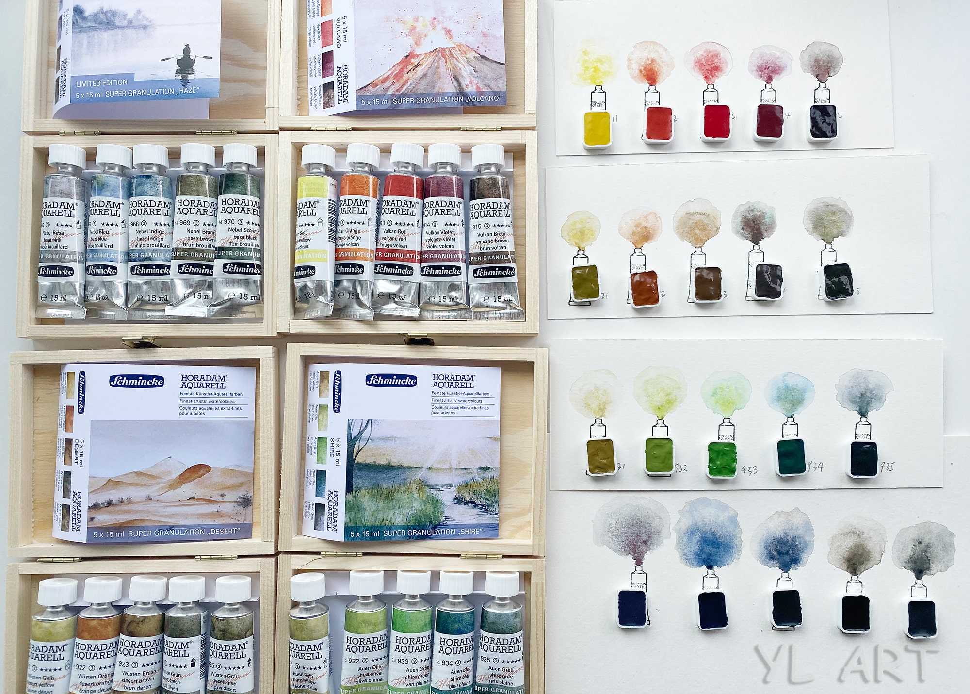 Schmincke Horadam Super Granulating Watercolour Paint Set - Volcano, Desert  and Shire - WaterColourHoarder