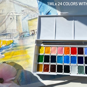 Holbein Extra-Fine Artists Échantillon de points d’aquarelle / demi-casserole / boîte d’aquarelle de voyage