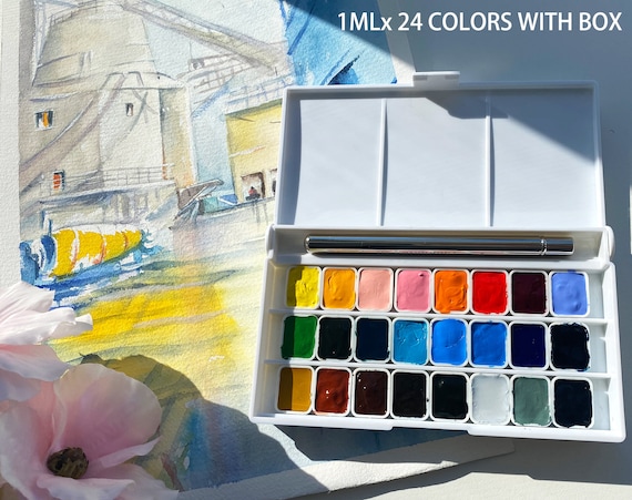 Holbein  Extra-Fine Artists Watercolour dot sample /half pan/travel watercolor box
